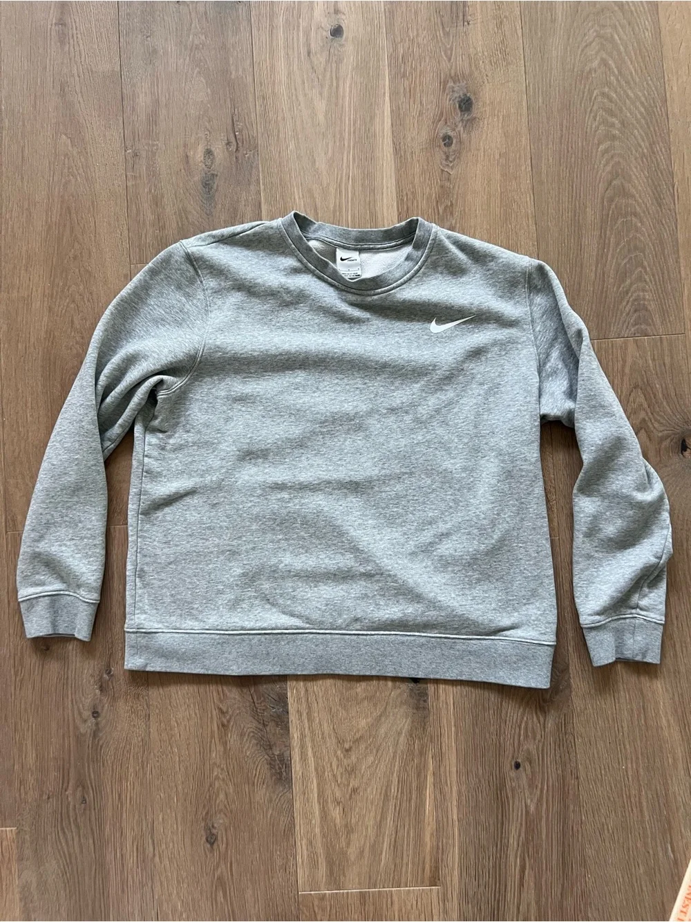 Nike Strength Gray Fleece Crewneck Sweatshirt Large Training Gym Pullover